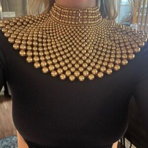 Large gold top piece necklace